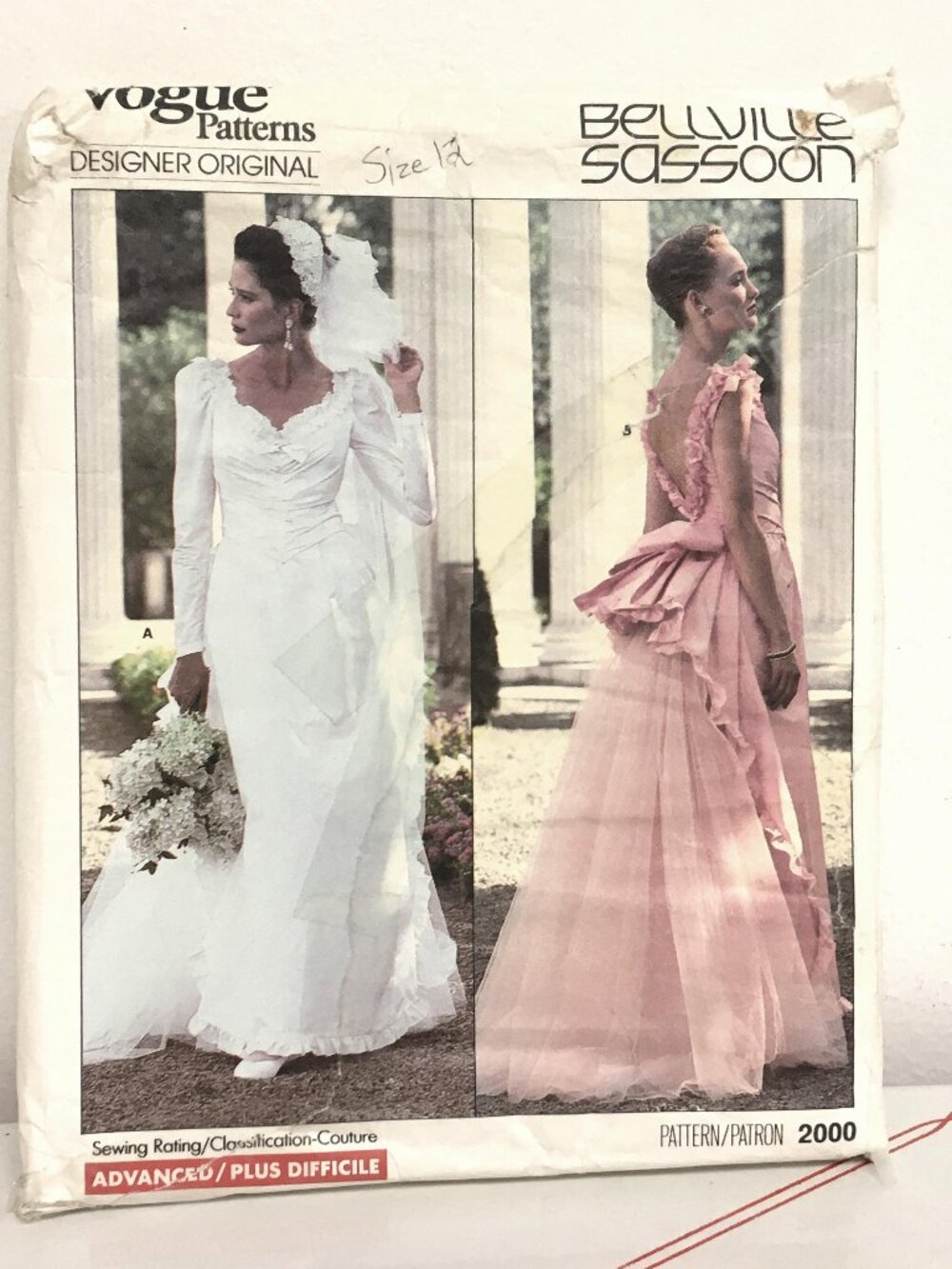 Vogue 2000 Women's Bustle Gown Sewing Pattern - Size 12 - Uncut